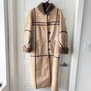 Luxury Taylor Shearling Long Coat | Women’s Size 6 | Ultra-Warm Sheepskin